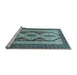 Sideview of Machine Washable Persian Light Blue Traditional Rug, wshtr1602lblu