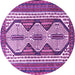 Round Machine Washable Persian Purple Traditional Area Rugs, wshtr1602pur