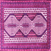 Square Machine Washable Persian Pink Traditional Rug, wshtr1602pnk