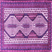 Square Machine Washable Persian Purple Traditional Area Rugs, wshtr1602pur