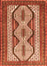 Serging Thickness of Machine Washable Persian Orange Traditional Area Rugs, wshtr1602org