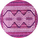 Round Persian Pink Traditional Rug, tr1602pnk