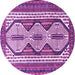Round Persian Purple Traditional Rug, tr1602pur