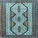 Square Machine Washable Persian Light Blue Traditional Rug, wshtr1602lblu