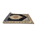 Sideview of Traditional Charcoal Black Medallion Rug, tr1603