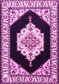 Medallion Pink Traditional Rug, tr1603pnk