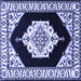 Square Medallion Blue Traditional Rug, tr1603blu