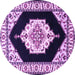 Round Medallion Purple Traditional Rug, tr1603pur