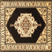 Square Medallion Brown Traditional Rug, tr1603brn