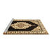 Sideview of Machine Washable Medallion Brown Traditional Rug, wshtr1603brn