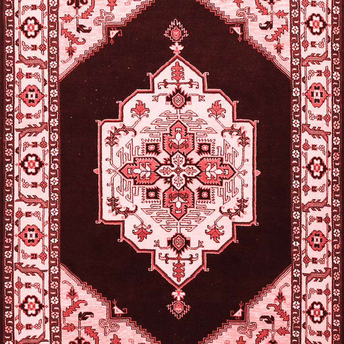 Machine Washable Medallion Red Traditional Rug, wshtr1603red