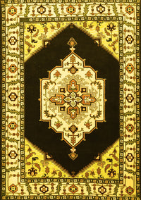 Medallion Yellow Traditional Rug, tr1603yw