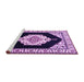 Sideview of Machine Washable Medallion Purple Traditional Area Rugs, wshtr1603pur