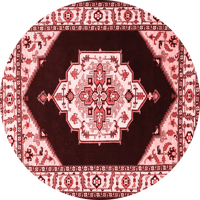 Machine Washable Medallion Red Traditional Rug, wshtr1603red