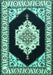 Machine Washable Medallion Turquoise Traditional Area Rugs, wshtr1603turq