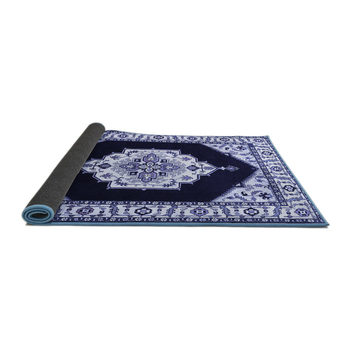 Sideview of Medallion Blue Traditional Rug, tr1603blu
