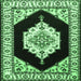 Square Medallion Emerald Green Traditional Rug, tr1603emgrn