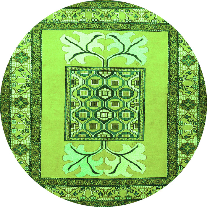 Square Persian Green Traditional Rug, tr1604grn