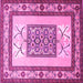 Square Machine Washable Persian Pink Traditional Rug, wshtr1604pnk