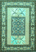 Machine Washable Persian Turquoise Traditional Area Rugs, wshtr1604turq