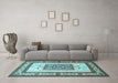 Machine Washable Persian Light Blue Traditional Rug in a Living Room, wshtr1604lblu