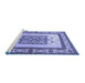 Sideview of Machine Washable Persian Blue Traditional Rug, wshtr1604blu