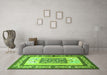 Machine Washable Persian Green Traditional Area Rugs in a Living Room,, wshtr1604grn