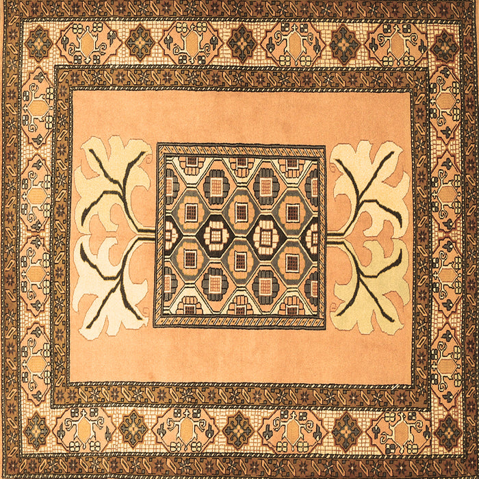 Square Machine Washable Persian Brown Traditional Rug, wshtr1604brn