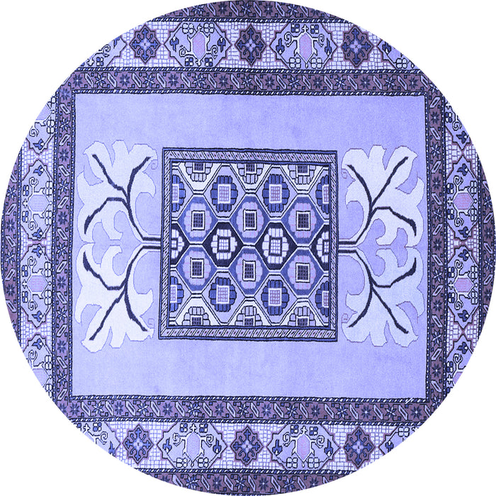 Round Persian Blue Traditional Rug, tr1604blu
