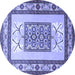 Round Persian Blue Traditional Rug, tr1604blu