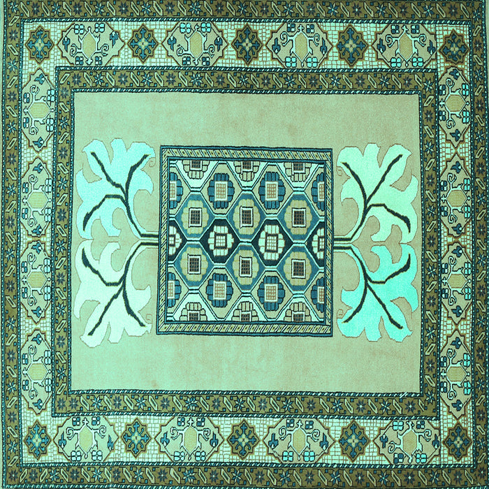 Square Persian Turquoise Traditional Rug, tr1604turq