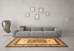 Machine Washable Persian Brown Traditional Rug in a Living Room,, wshtr1604brn