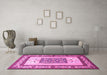 Machine Washable Persian Pink Traditional Rug in a Living Room, wshtr1604pnk