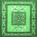 Square Persian Emerald Green Traditional Rug, tr1604emgrn
