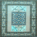 Square Machine Washable Persian Light Blue Traditional Rug, wshtr1604lblu