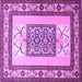 Square Machine Washable Persian Purple Traditional Area Rugs, wshtr1604pur