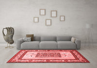 Machine Washable Persian Red Traditional Rug, wshtr1604red