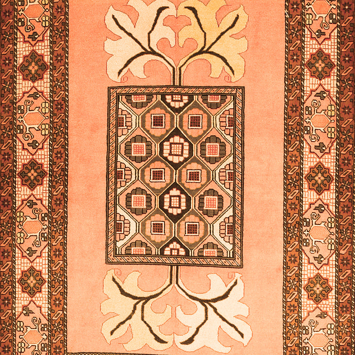Serging Thickness of Machine Washable Persian Orange Traditional Area Rugs, wshtr1604org