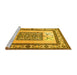 Sideview of Machine Washable Persian Yellow Traditional Rug, wshtr1604yw