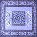 Square Machine Washable Persian Blue Traditional Rug, wshtr1604blu