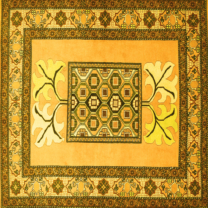 Square Persian Yellow Traditional Rug, tr1604yw