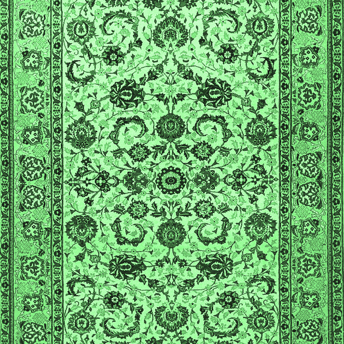 Machine Washable Persian Emerald Green Traditional Area Rugs, wshtr1605emgrn