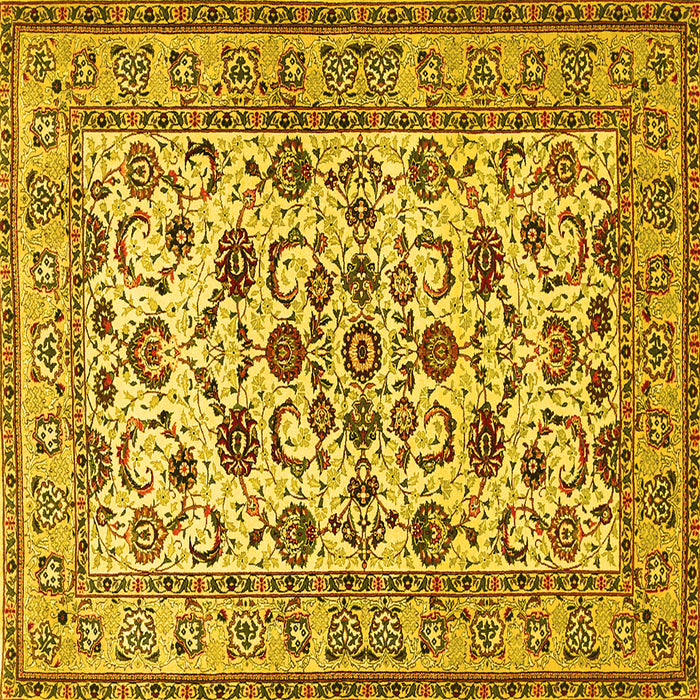 Square Persian Yellow Traditional Rug, tr1605yw