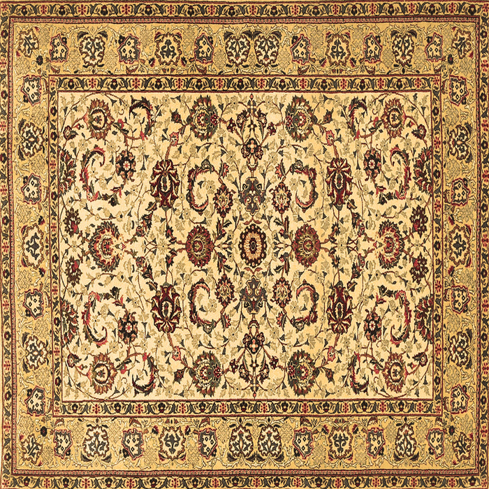 Square Persian Brown Traditional Rug, tr1605brn