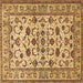 Square Persian Brown Traditional Rug, tr1605brn