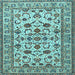 Square Machine Washable Persian Light Blue Traditional Rug, wshtr1605lblu