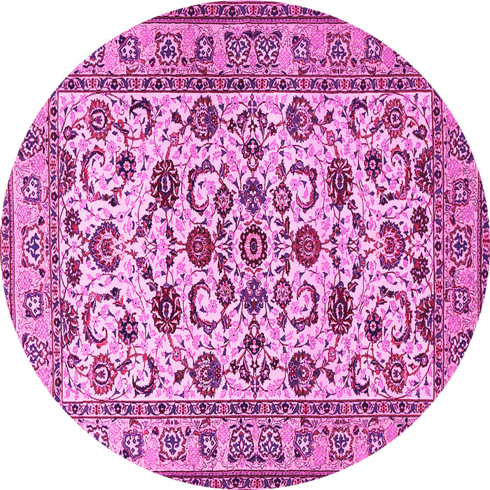 Round Persian Pink Traditional Rug, tr1605pnk