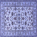 Square Persian Blue Traditional Rug, tr1605blu