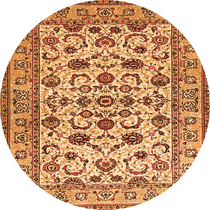 Machine Washable Persian Orange Traditional Area Rugs, wshtr1605org