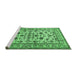 Sideview of Machine Washable Persian Emerald Green Traditional Area Rugs, wshtr1605emgrn